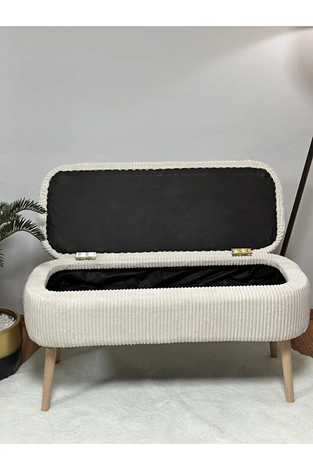 OSLO Babyface Turuncu Çok Amaçlı Sandıklı Dekoratif Bench Puf